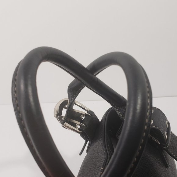 Tignanello Black Leather Bag with Adjustable Silver-toned Buckles and Hardware - Picture 6 of 12